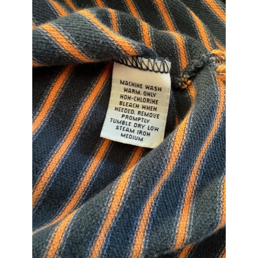 Polo Ralph Lauren Golf Shirt Men's Size XL Blue Orange Striped Short Sleeve